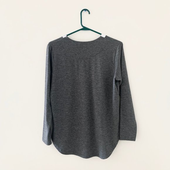 2/$30 Mandarin Collar Underlay Sweater Grey White - Picture 2 of 2